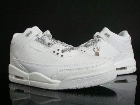 Authentic Air Jordan 3 Retro All White Shoes - Click Image to Close