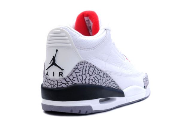 Authentic Air Jordan 3 Retro White Cement Grey Fire Red Shoes