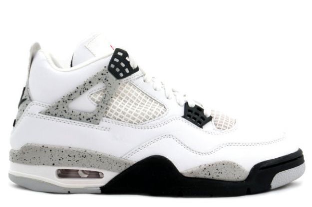 air jordan 4 retro 1999 white black cement shoes for sale online - Click Image to Close