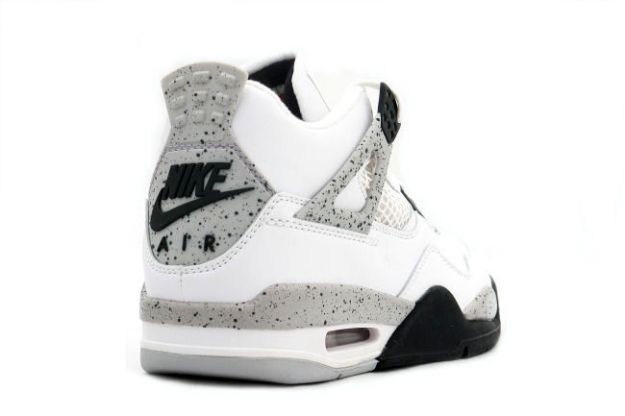 air jordan 4 retro 1999 white black cement shoes for sale online - Click Image to Close