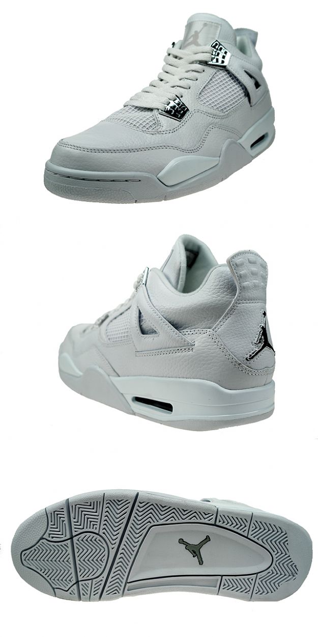 air jordan 4 retro pure money white metallic silver shoes for sale online