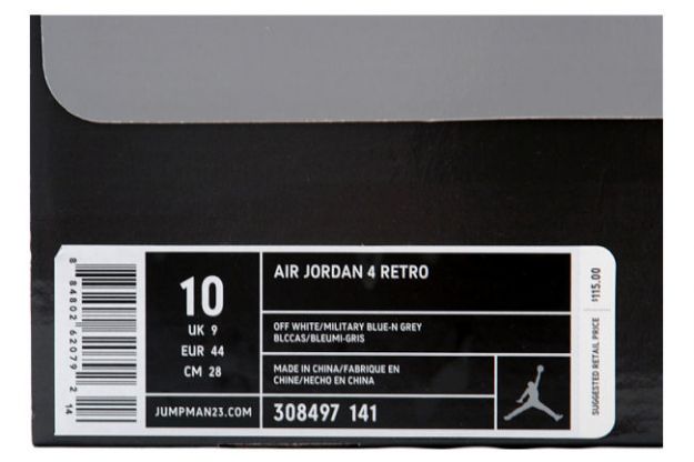 air jordan 4 retro white military blue neutral grey shoes for sale online - Click Image to Close