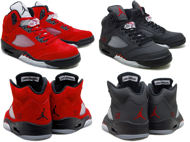 Air Jordan 5 Raging Bull Pack Varsity Red Black Package On Sale - Click Image to Close