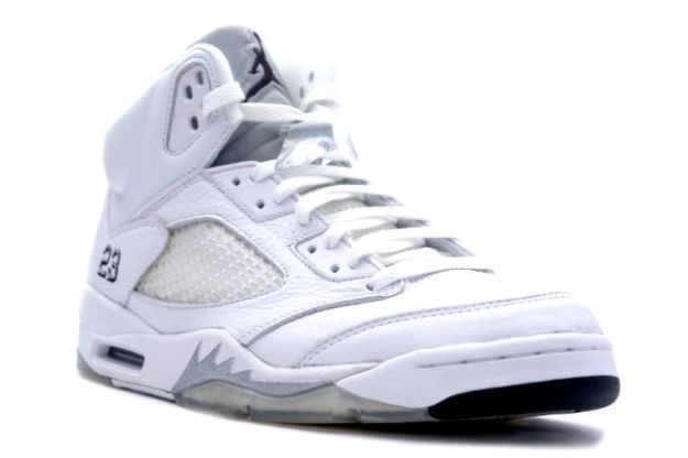 air jordan 5 retro white metallic silver black shoes for sale online - Click Image to Close