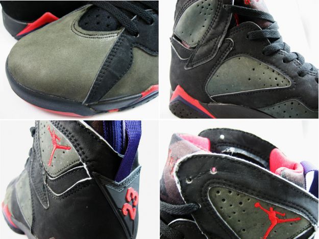 cheap air jordan 7 original black dark charcoal true red shoes