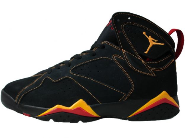 cheap air jordan 7 retro black citrus varsity red shoes