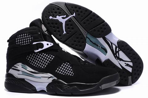 air jordan 8 retro black grey shoes