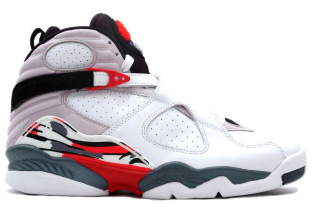 air jordan 8 retro white black true red shoes - Click Image to Close