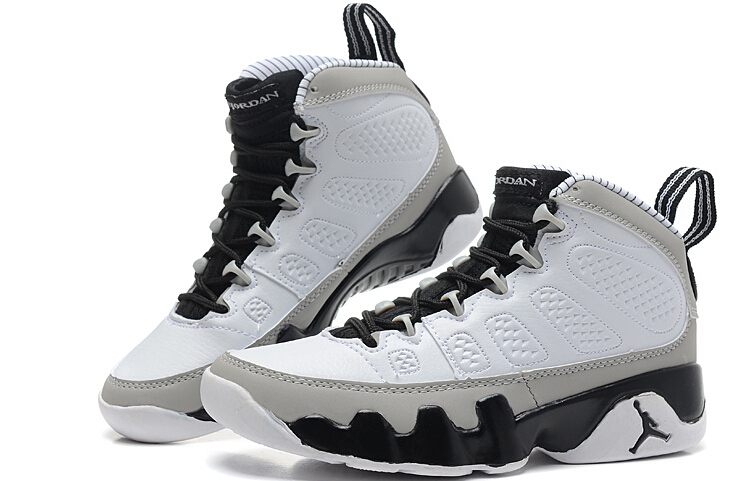 new grey white jordan 9 with number 45 on back